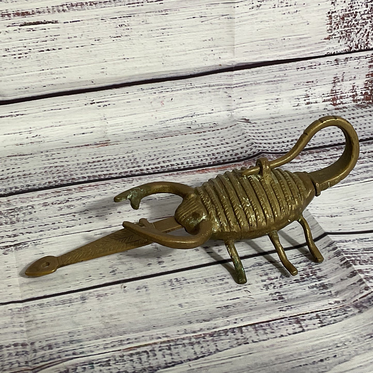 VTG./ANTIQUE Brass Scorpion Lock & Key