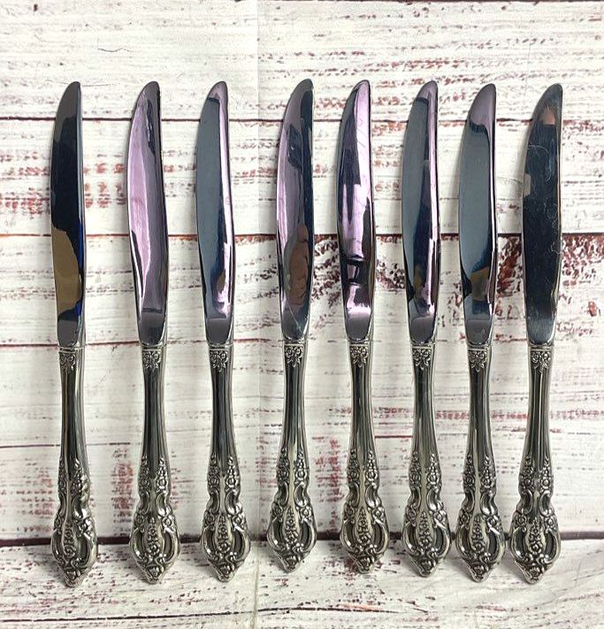 Onedia Vintage Set of 8 Renoir Pembrooke Knives Stainless Steel