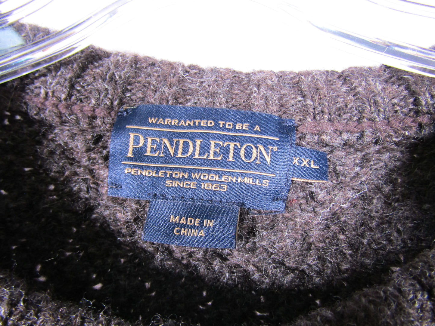 Pendleton Men's Brown Shetland Wool Cable Knit Sweater Size XXL