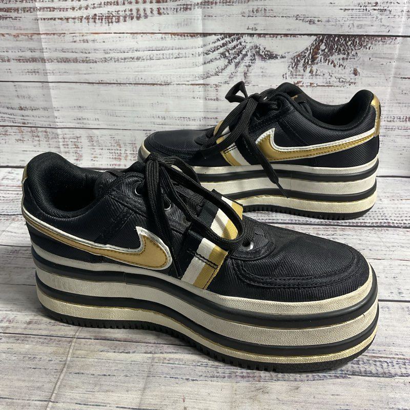 Nike Women's Vandal 2K Double Stack Sneakers Size 5.5 Black Gold A02868-002 VGC