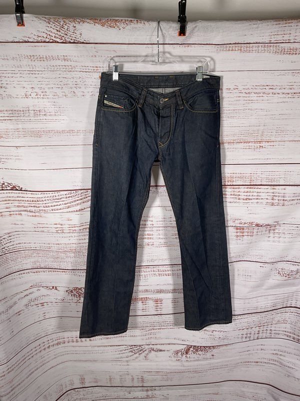 Diesel Viker Jeans Men's 31x 30 Blue Denim Heel Drag Straight Leg