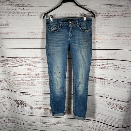 Dolce & Gabbana Pretty Denim Low Rise Distressed Skinny Jeans - Size 38