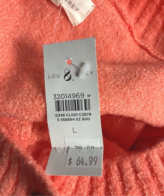 Lou & Grey Henley Tunic Orange Bright Sunset L