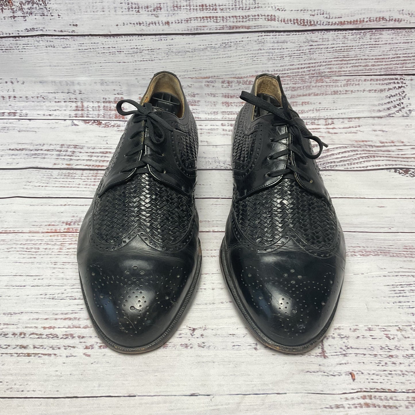 Mezlan Aruba Black Leather Derby Dress Shoe Men Size 10 As-Is