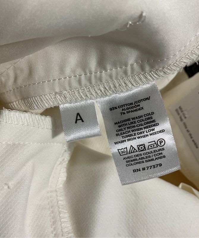 NWT Ann Taylor Factory Women's The Ankle Mid Rise Slim Leg Pants White Size 8-#2