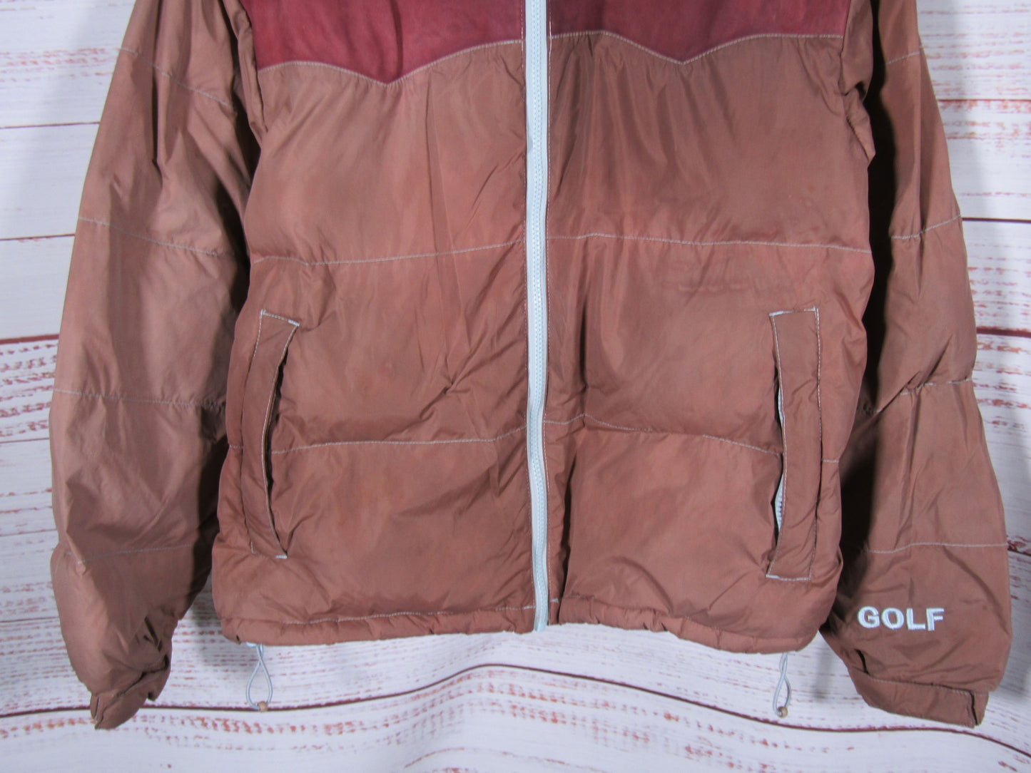 Golf Wang El Paso Women's Brown Rhinestone Accent Puffer Down Jacket Size S