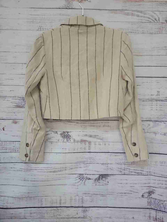 NWT Women's Astr The Label Beige Crop Linen Jacket Size XS Retail $128