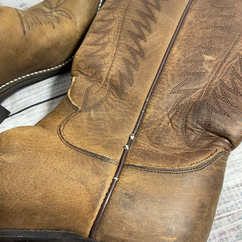 VTG. Justin L4935 Brown Leather Wingtip Western Cowboy Boot Women's Size 5.5