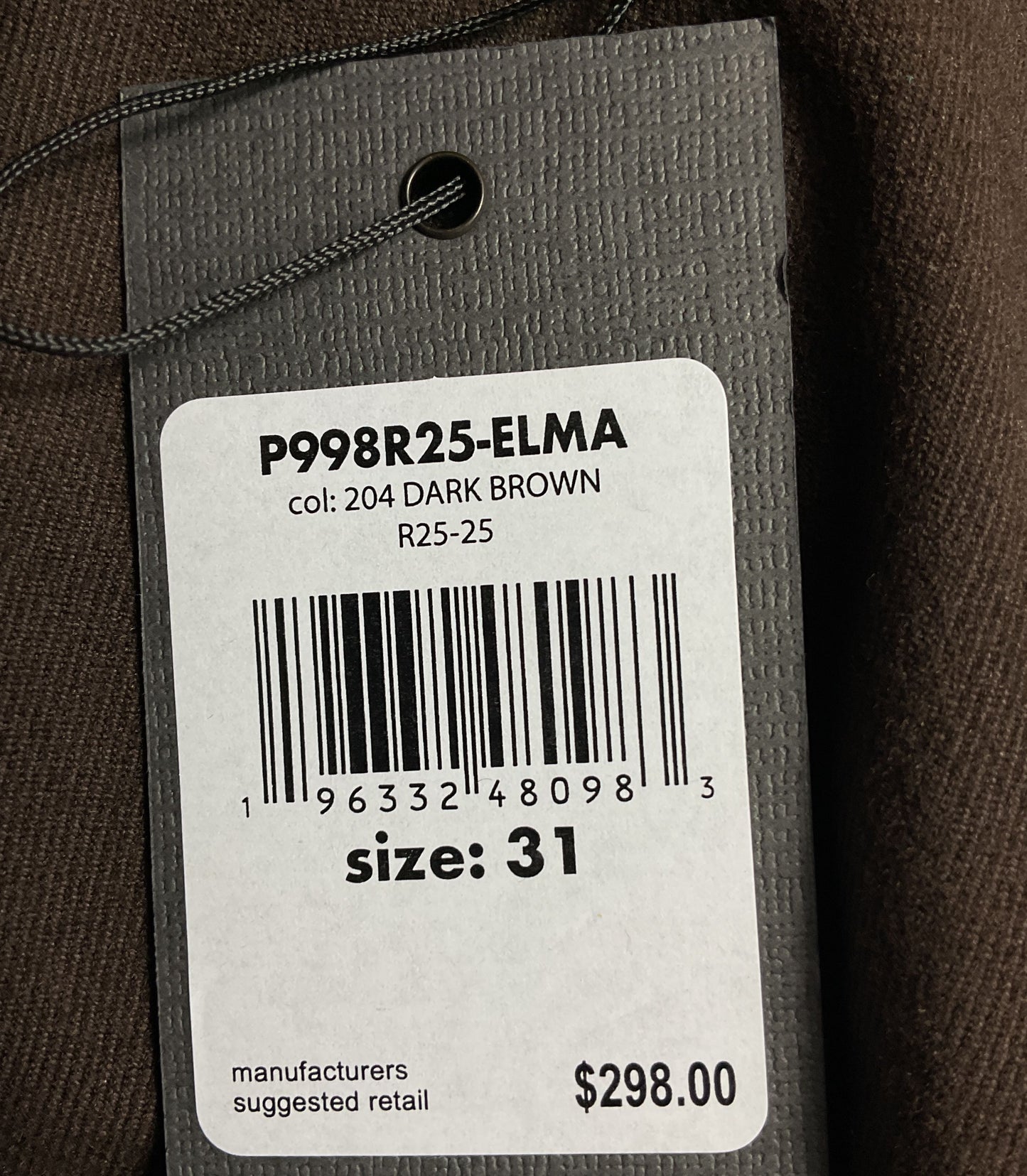 John Vavartos Elma Dropped Pants Dark Brown 31