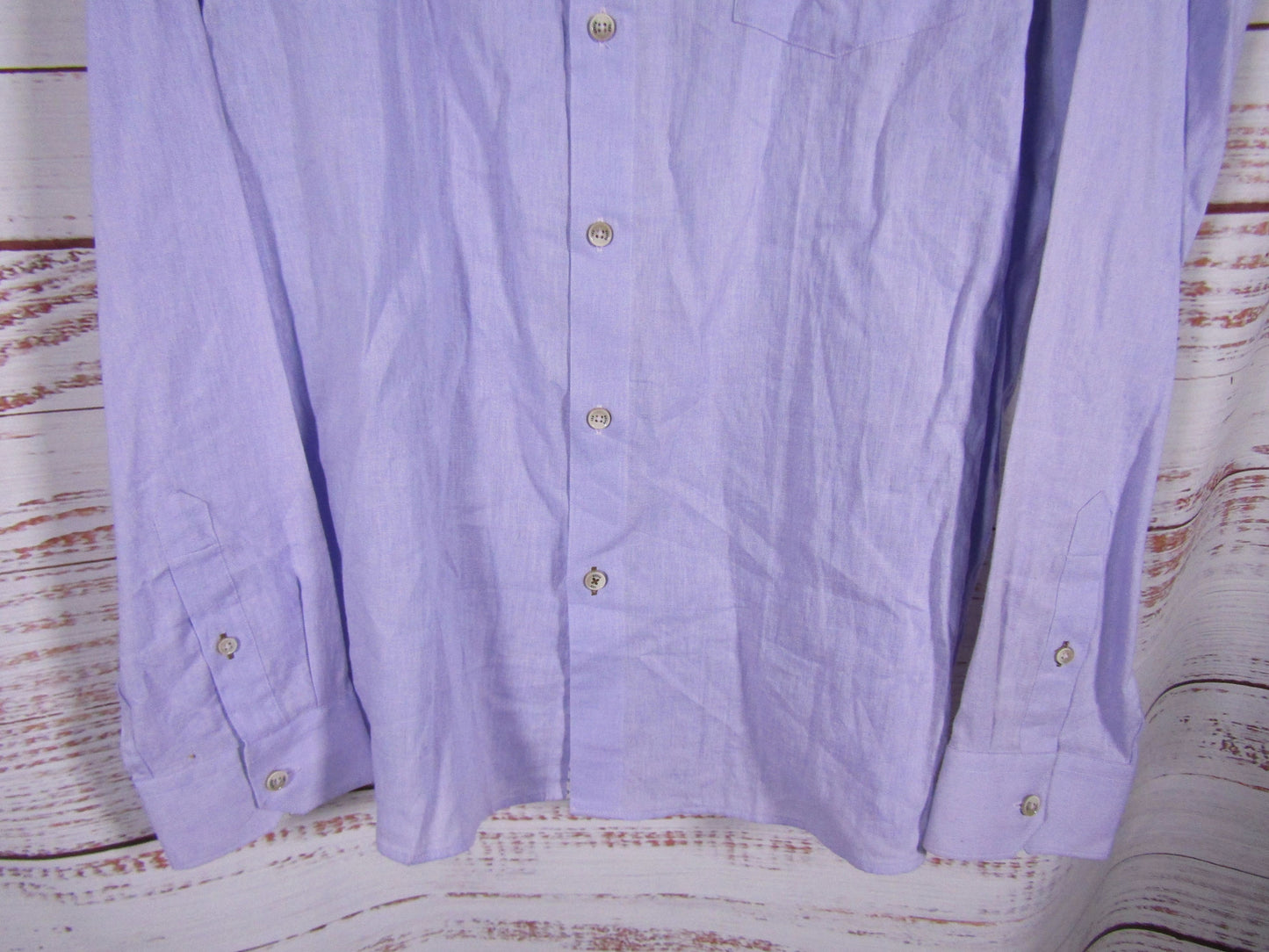 Ted Baker Men's Purple Linen Blend Long Sleeve Button Down Shirt Size XXL