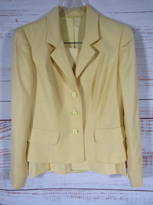 Lucy De Castenou Women's Yellow Skirt Suit Size 8