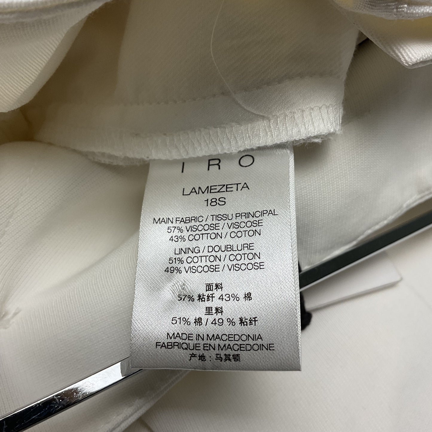 IRO White Lamezeta Women Belt Cinch Trousers Pants - Size 38 New