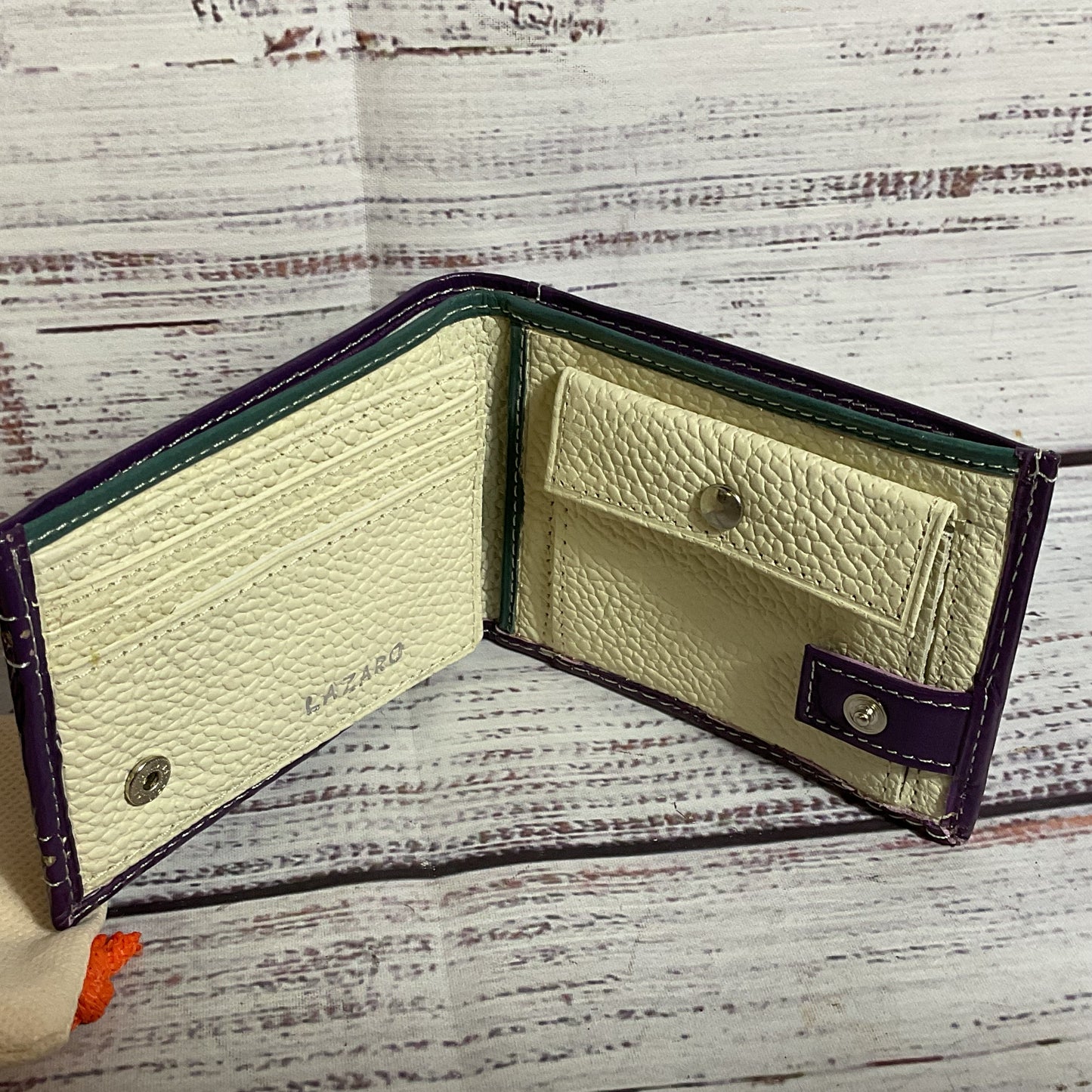 LAZARO Women's Purple Leather Wallet- 4.5"