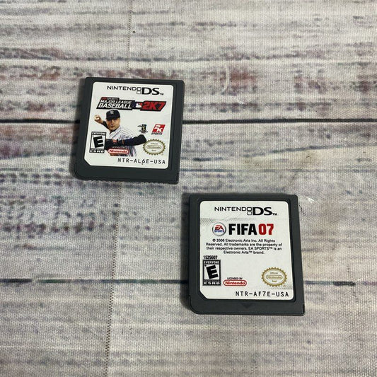 Lot of 2 Nintendo DS Baseball/Soccer Sports Game Cartridges MLB 2K7, FIFA 07