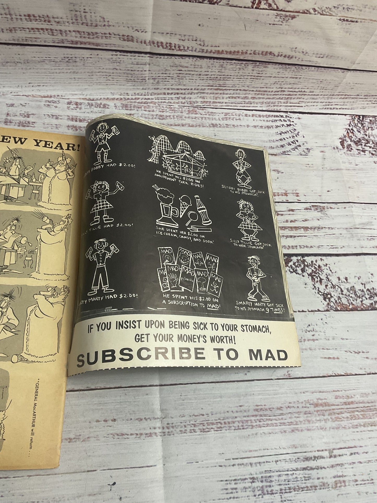 Mad Magazine New Year Issue No. 37 January 1958 Cut Out Subscription