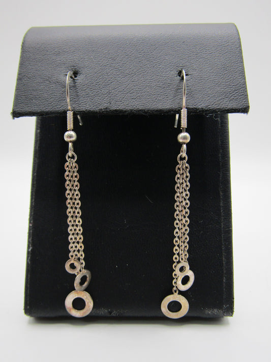 Sterling Silver Chain Link Drop Dangle Earrings