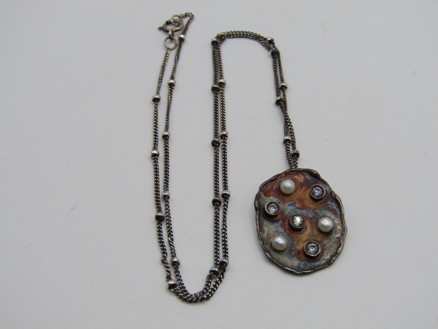 Chapin & Hollister Sterling Silver Freshwater Pearl Cubic Zirconia Necklace
