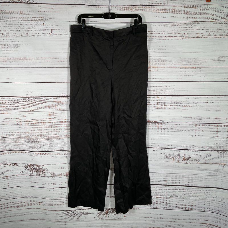NWT Theory Classic Straight Black Linen Viscose Pants - Size 12 MSRP $345