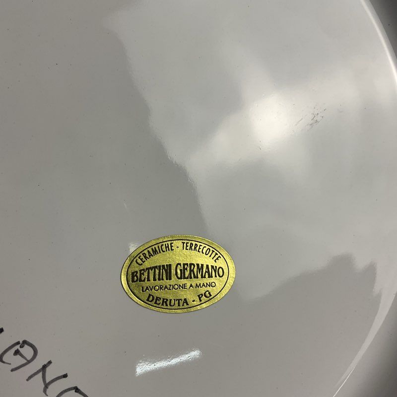 Bettini Germano Hand Painted 10" Round Ceramic Deruta Italy Serving Tray