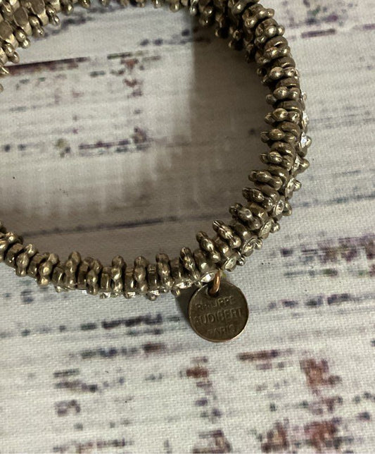 PHILIPPE AUDIBERT Silver Tone Vintage Stretch Bracelet