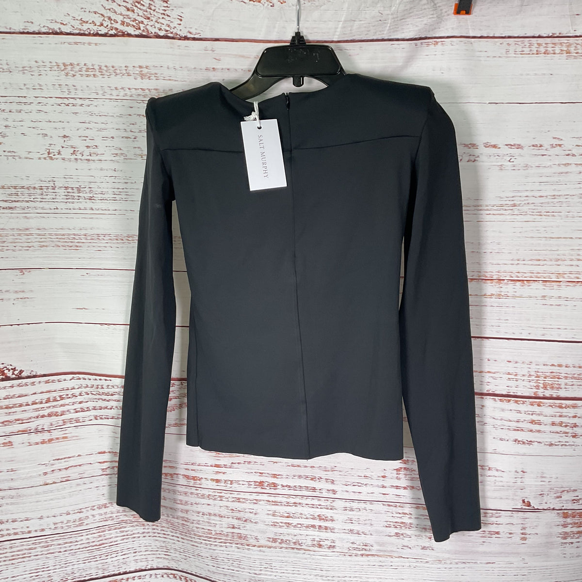 Salt Murphy Andre Black Long Sleeve Shoulder Padded Top Top - Size S Men New