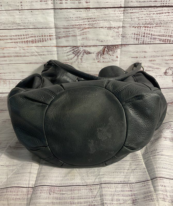 Oroton Women's Black Genuine Leather Bucket & Drawstring Satchel Shoulder Bag