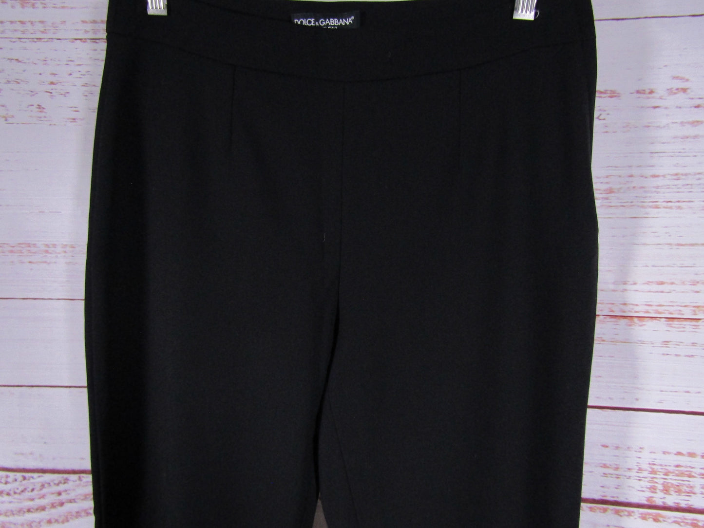 Dolce & Gabbana Women's Black Wool Blend Trouser Pants Size 42 Made in Italy