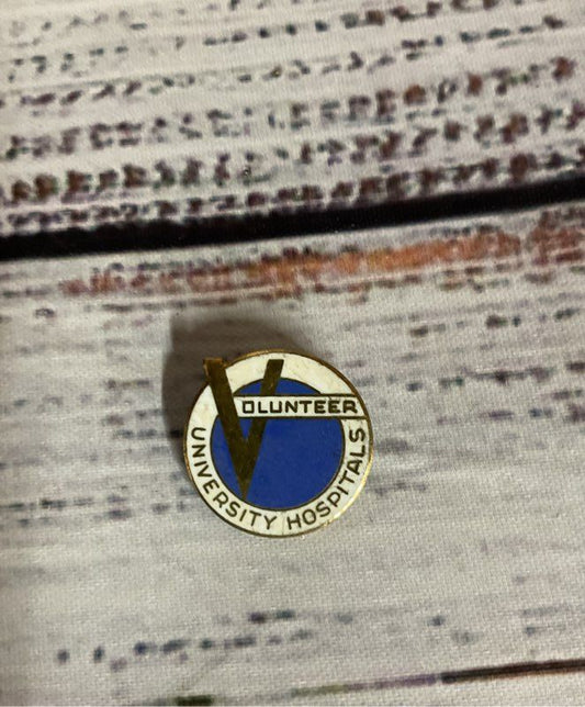 Volunteer University Hospitals Sterling Silver Enameled Vintage Brooch