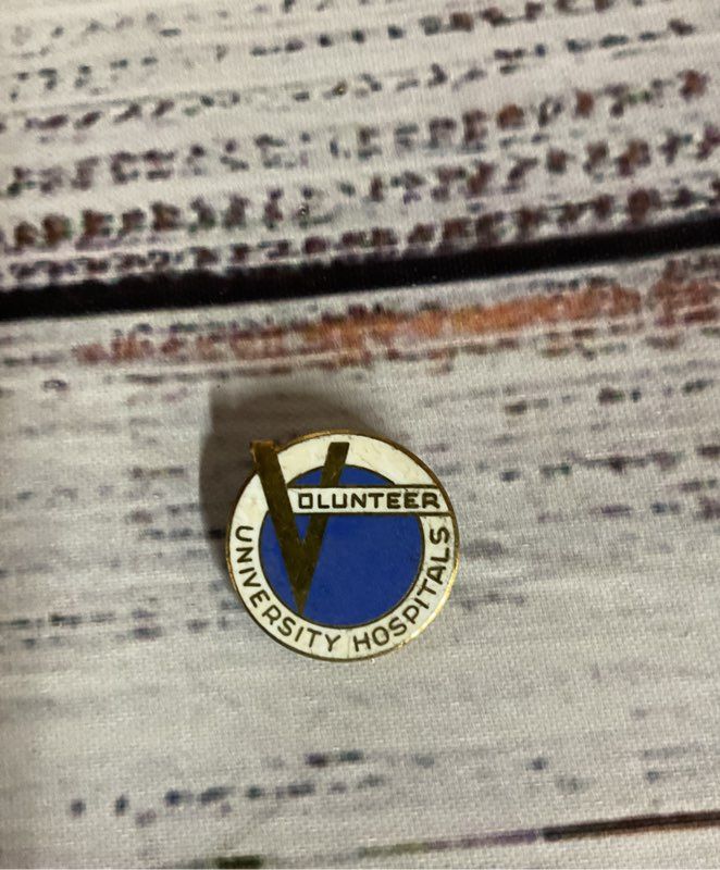 Volunteer University Hospitals Sterling Silver Enameled Vintage Brooch