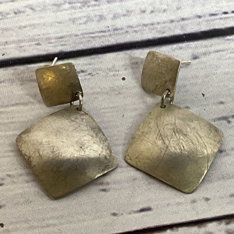Signed VTG. TAXCO Sterling Silver 1.5" Dangle Earrings- 7.41g
