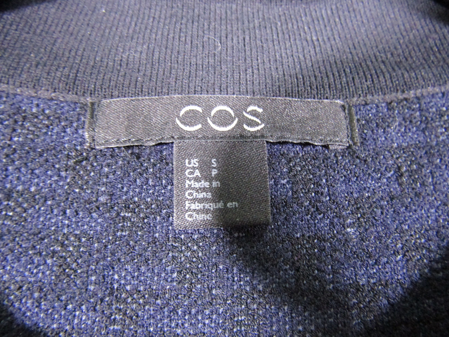 COS Women's Navy Blue & Black Knit Jacket Size S