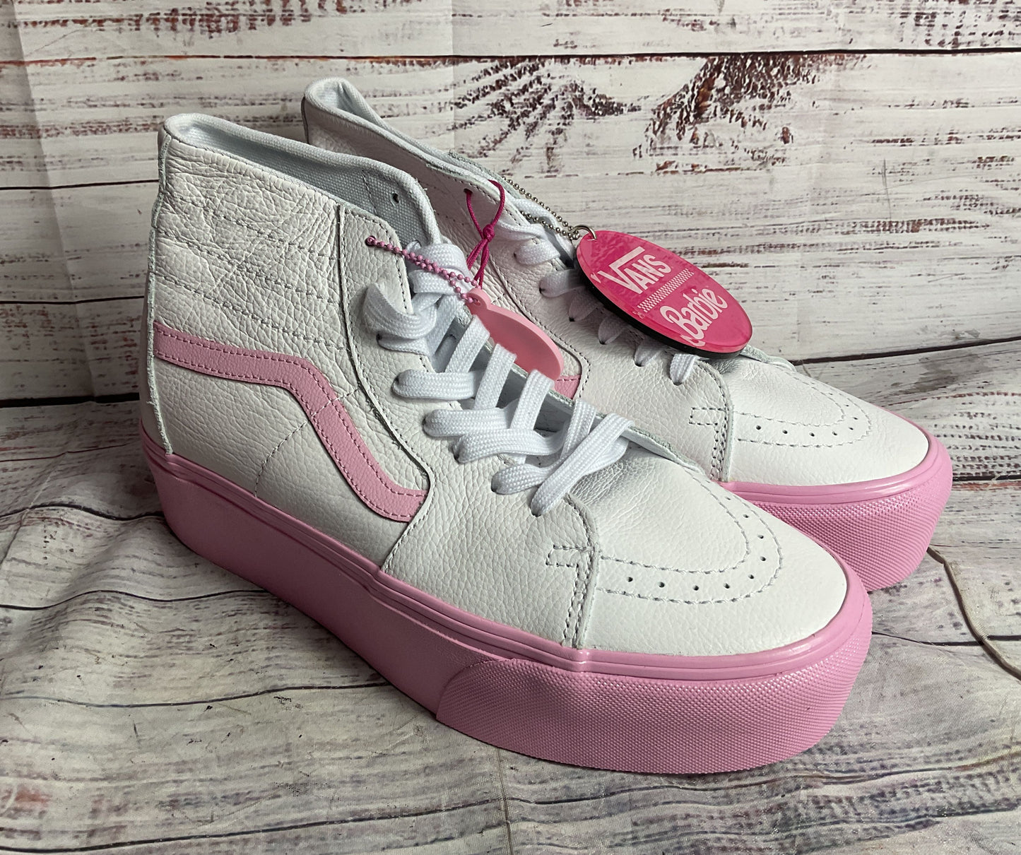 Vans Barbie Sk8-Hi Tapered Stackform Sneakers Pink White 10