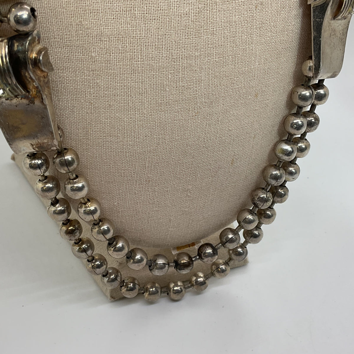 VTG IKUO ICHIMORI Paris Silver Plate Beaded & Rhinestone Statement Necklace- 31"