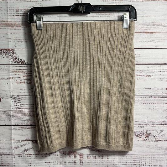 ATM Anthony Thomas Melillo Taupe Merino Wool Faux Button Mini Skirt - Size S