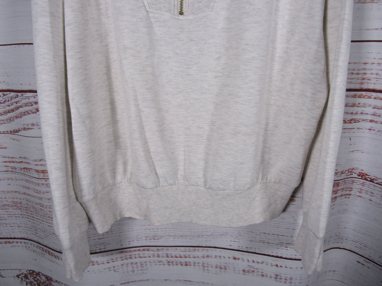 Varley Catherine Women's Ivory Marl Half Zip Sweatshirt Size L