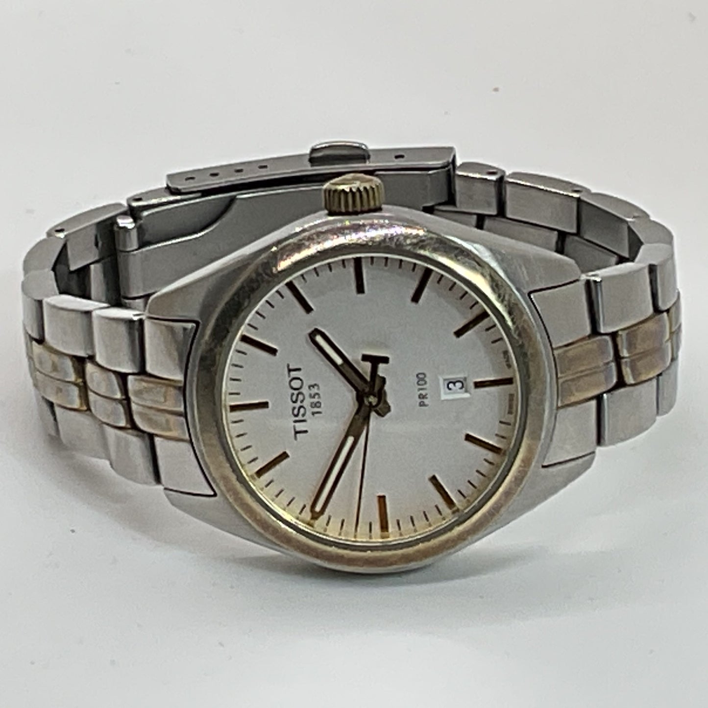 TISSOT T101210A Two Tone PR100 Date Men's Watch- 6.5"