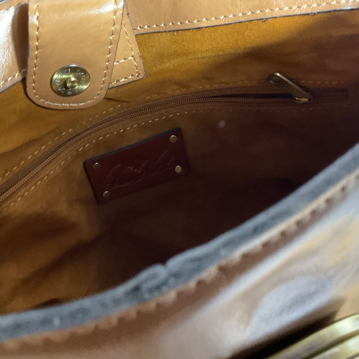 PATRICIA NASH Molise Brown Leather Tote Bag with Dust Bag