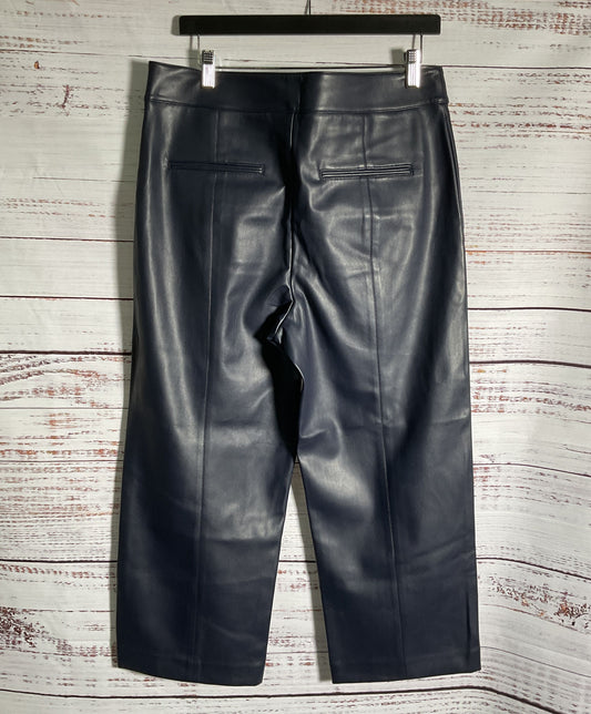 NWT Women's Ann Taylor Navy Faux Leather Pants Size 12