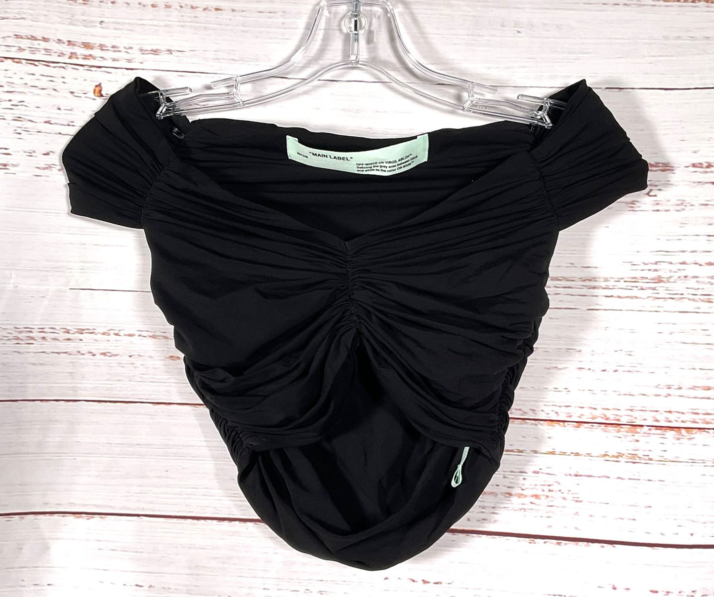 Off-White Main Label Off Shoulder Crop Top Black 36