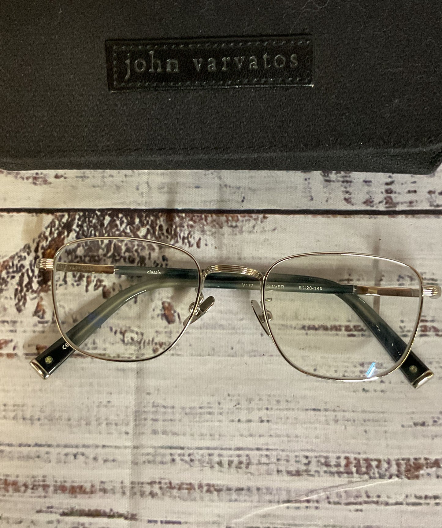 JOHN VARVATOS Silver Classic V177 Eyeglasses Frame Only - Size 145