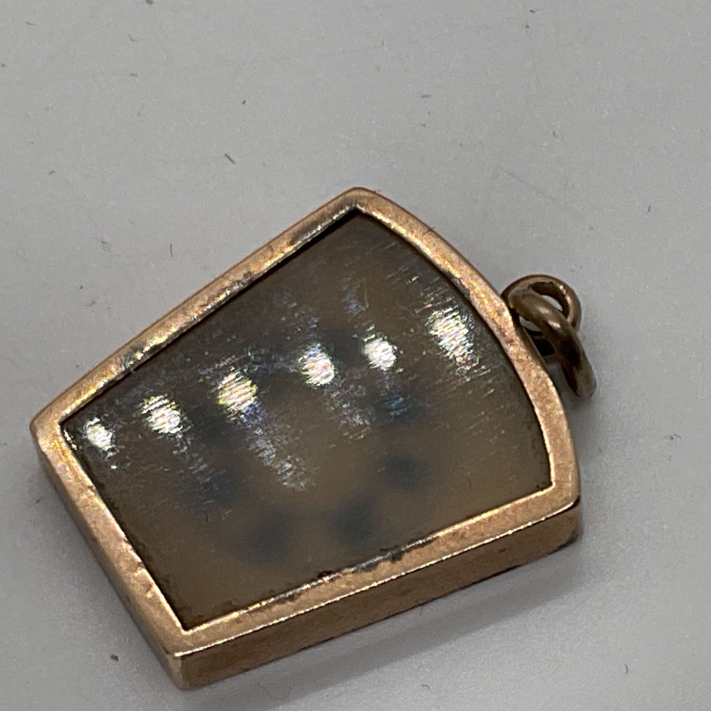 ANTIQUE 10K Yellow Gold White Chalcedony Royal Arch Masonic 1.25" Pendant- 4.86g