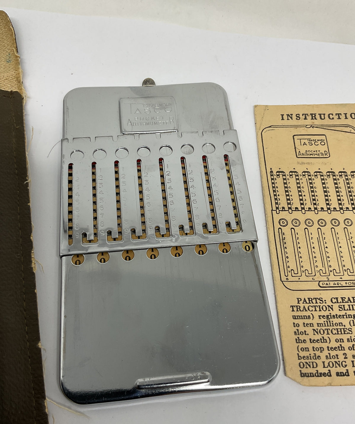 Vintage Tasco Pocket Arithmometer Adding Machine