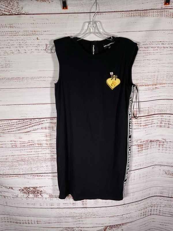 Karl Lagerfeld Women's Sleeveless Back Zip Side Logo Short Dress Size 6