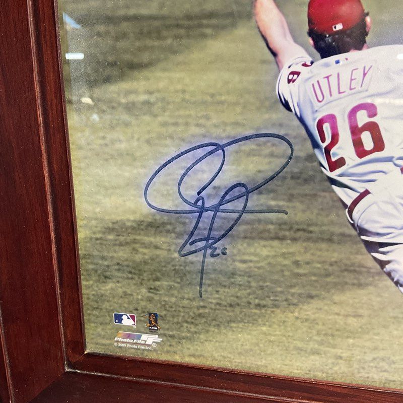 SIGNED Chase Utley Philadelphia Phillies 13" Baseball Collectible Photo Framed