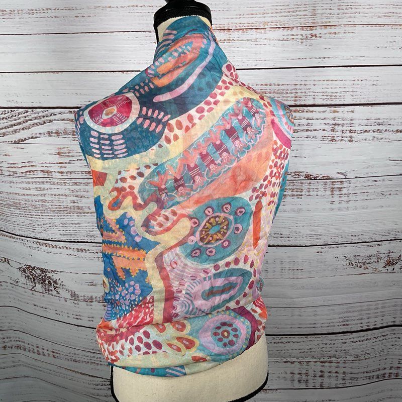 NWT SPELL X KYLIE CALDWELL Evelyn travel Scarf- Bay Blue- SZ OS (77" x 56")