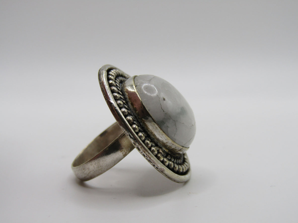Artisan Handcrafted Sterling Silver Moonstone Cabochon Ring Size 9