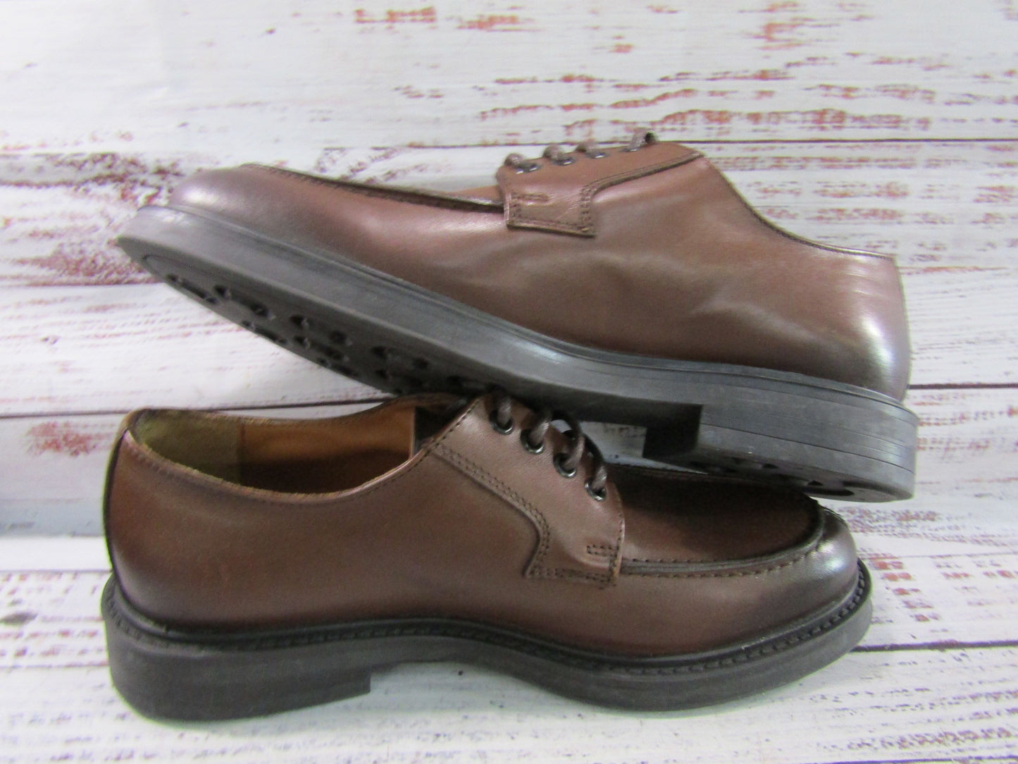 Bruno Magli Tyler Mens Brown Leather Split Toe Oxford Shoes Size 7 Made in Italy