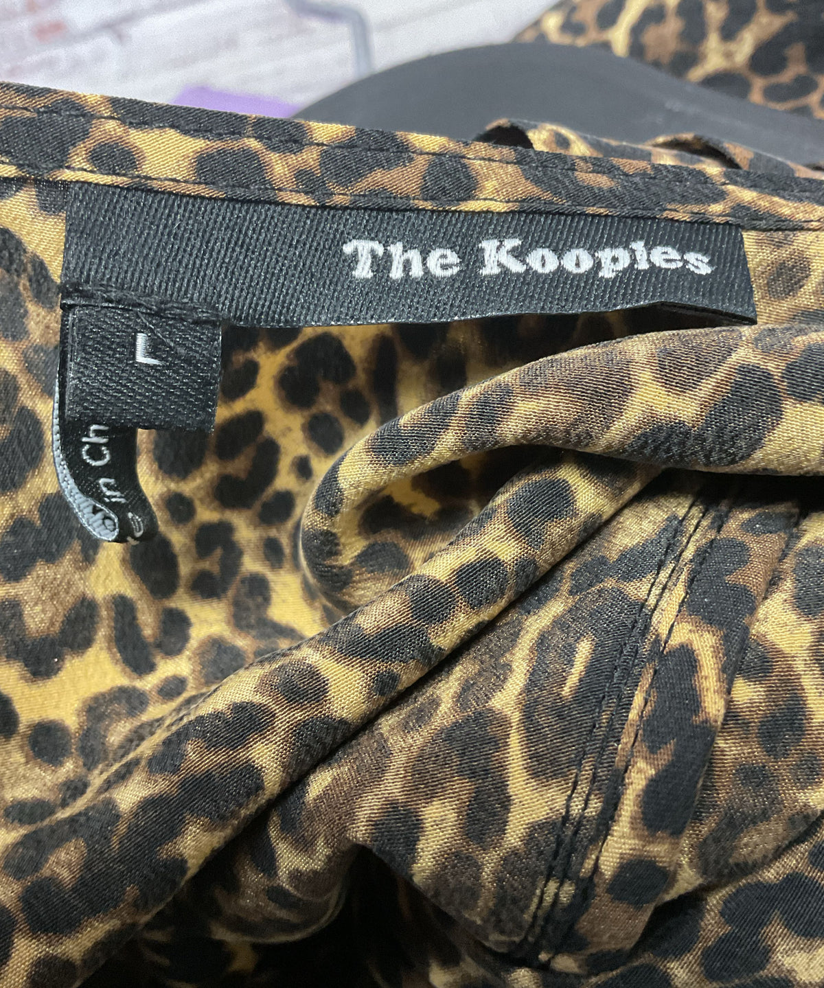 The Kooples Leopard Print Silk Back Zip Wrap Style Dress - Size L