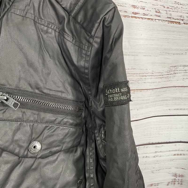 Schott Black MA-7 AER Nylon Bomber Jacket - Size XL