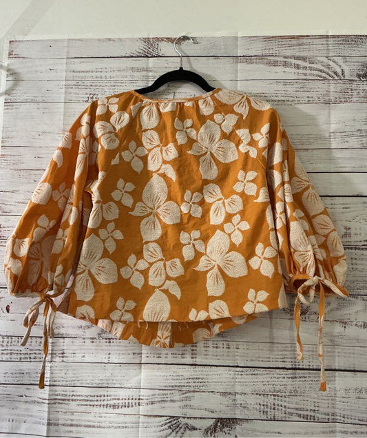 Women's Ted Baker Madia Floral Print Puff Sleeve Blouse Size 0